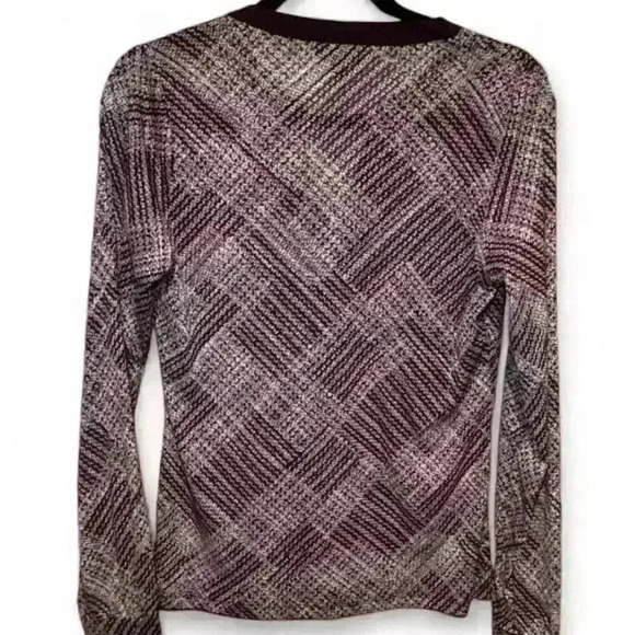 The Limited Women's Maroon V-Neck Geometric Print Blouse Size Medium - Picture 4 of 7